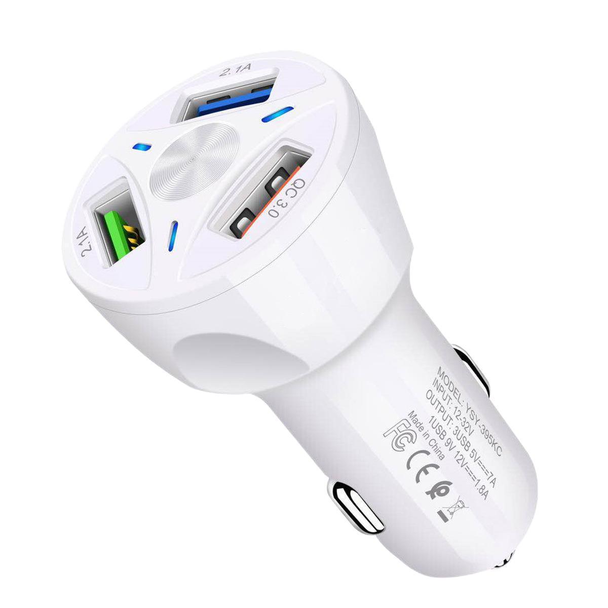 Fast Charge Car Charger – 4 Port Mobile Phone Charger for Cars