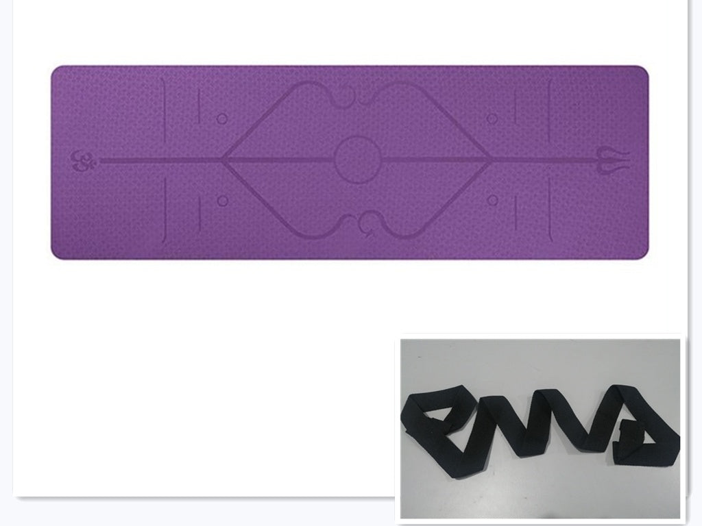 Non-Slip TPE Yoga Mat with Position Lines – Eco-Friendly 6mm Mat for Beginners