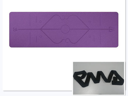 Non-Slip TPE Yoga Mat with Position Lines – Eco-Friendly 6mm Mat for Beginners