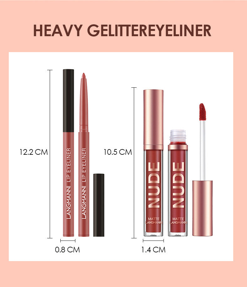 12-Piece Matte Lipstick and Lip Liner Set – Waterproof, Long-Lasting Lip Makeup Kit