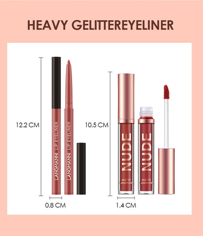 12-Piece Matte Lipstick and Lip Liner Set – Waterproof, Long-Lasting Lip Makeup Kit
