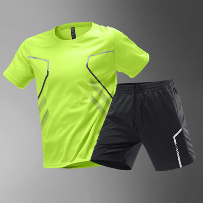 Men’s Quick-Dry Color Block Sports T-Shirt – Breathable Short Sleeve Workout Tee