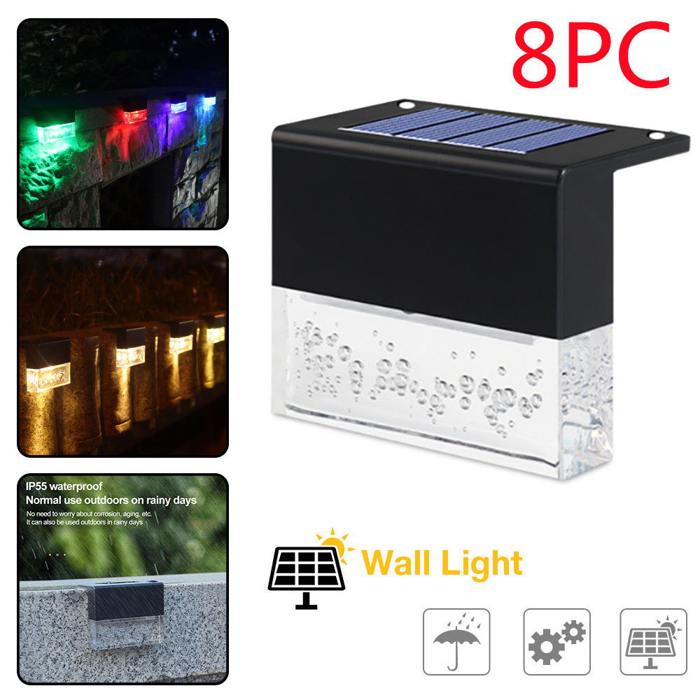 Waterproof RGB LED Solar Step & Fence Light – IP65 Outdoor Decorative Lighting with Dual Modes