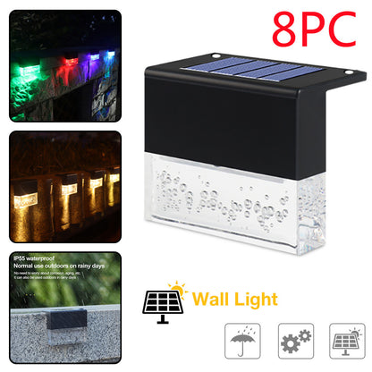 Waterproof RGB LED Solar Step & Fence Light – IP65 Outdoor Decorative Lighting with Dual Modes