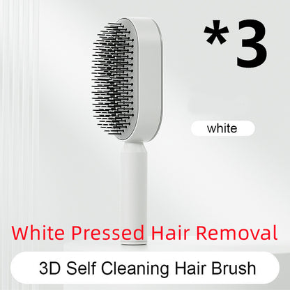 Self-Cleaning Hair Brush for Women - Anti-Static Scalp Massage Comb