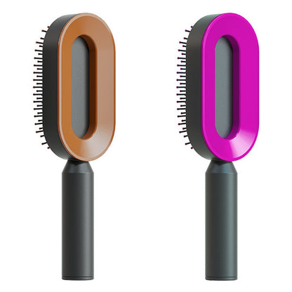 Self-Cleaning Hair Brush for Women - Anti-Static Scalp Massage Comb
