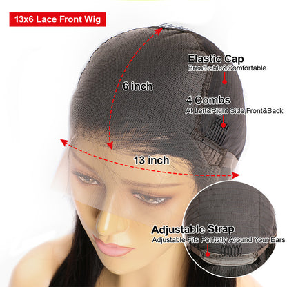 Premium 9A Quality Real Human Hair Wig - Straight Lace Hair Set