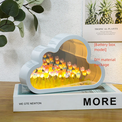 DIY Tulip Mirror Night Lamp – Handmade LED Cloud Flower Light Kit