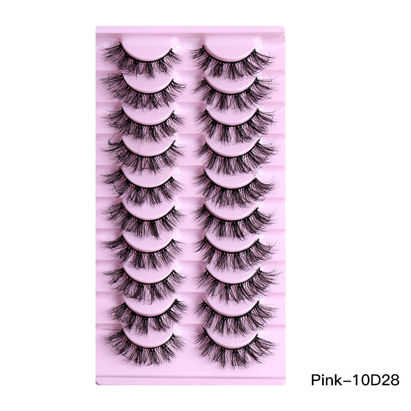 10 Pairs of Natural Thick Curly Eyelashes - Soft & Voluminous