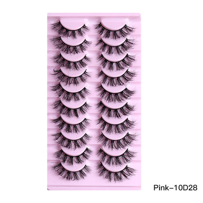 10 Pairs of Natural Thick Curly Eyelashes - Soft & Voluminous