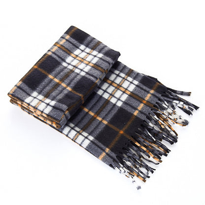 Classic Black & White Plaid Thermal Scarf – Unisex Oversized Winter Wrap