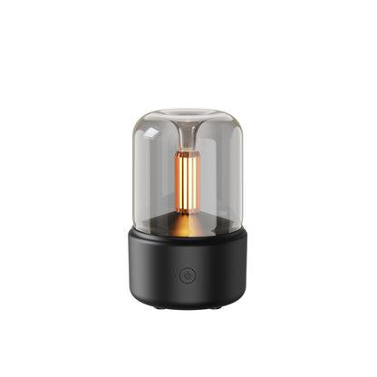 Atmosphere Light Humidifier Candlelight Aroma Diffuser – Portable 120ml USB Cool Mist Maker with LED Night Light