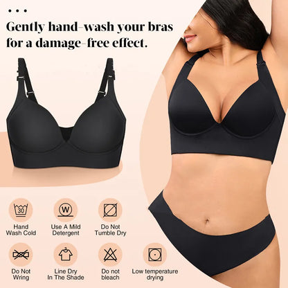 Glossy Lift Support Bra with Steel Ring
