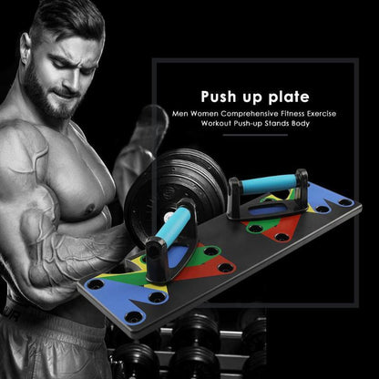 9-in-1 Color-Coded Push-Up Board – Multifunctional Home Workout System for Upper Body Training