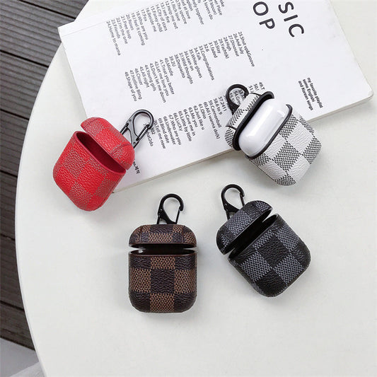 Luxe Leather Bluetooth Earbuds Case – Hard Shell with Anti-Lost Hook (2nd Gen Compatible)