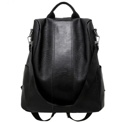 Women's Solid Color Large Capacity PU Leather Backpack – Stylish & Functional for Daily Use