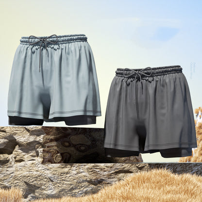 Men's 2-in-1 Quick-Dry Swim Trunks – Breathable Loose-Fit Beach Shorts with Inner Briefs