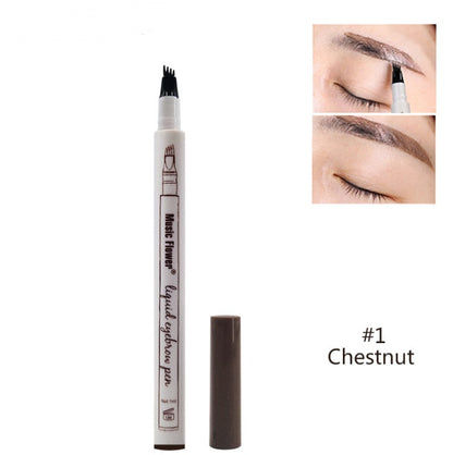 Waterproof Natural Eyebrow Pen – 4-Point Microblading Fork Tip Tattoo Pencil