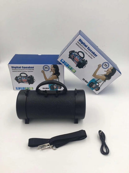 Outdoor Wireless Bluetooth Speaker with Portable Strap & Built-in Microphone