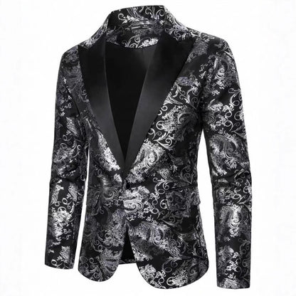 Men's Bronzing Printed Suit Jacket – Stylish Fashion Jacket for All Occasions