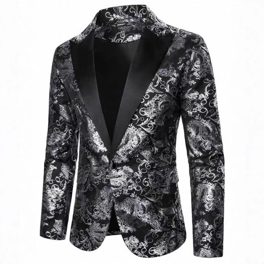 Men's Bronzing Printed Suit Jacket – Stylish Fashion Jacket for All Occasions