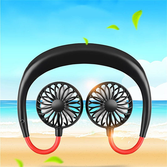 Portable Rechargeable Lazy Fan – Wearable & Desktop Cooling!