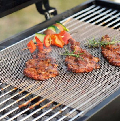 Non-Stick Reusable Wire Mesh Grilling Mat – Outdoor BBQ Cooking Mat