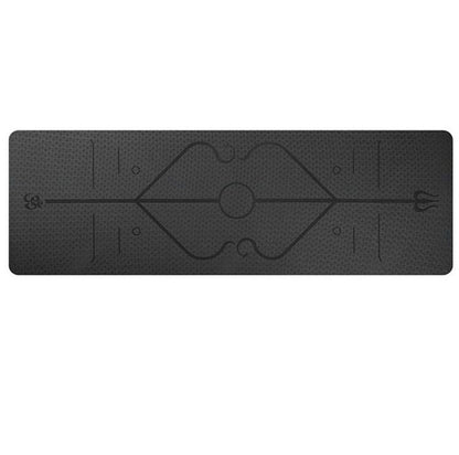 Non-Slip TPE Yoga Mat with Position Lines – Eco-Friendly 6mm Mat for Beginners