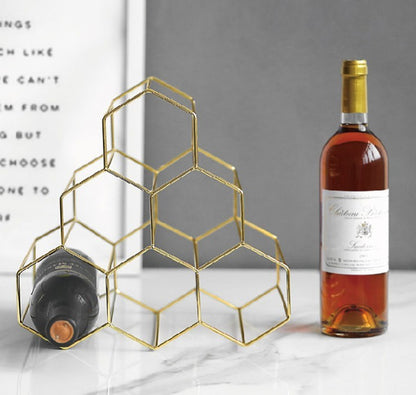 Creative Geometric Metal Wine Rack – Modern Wine Bottle Holder for Home, Bar, or Restaurant