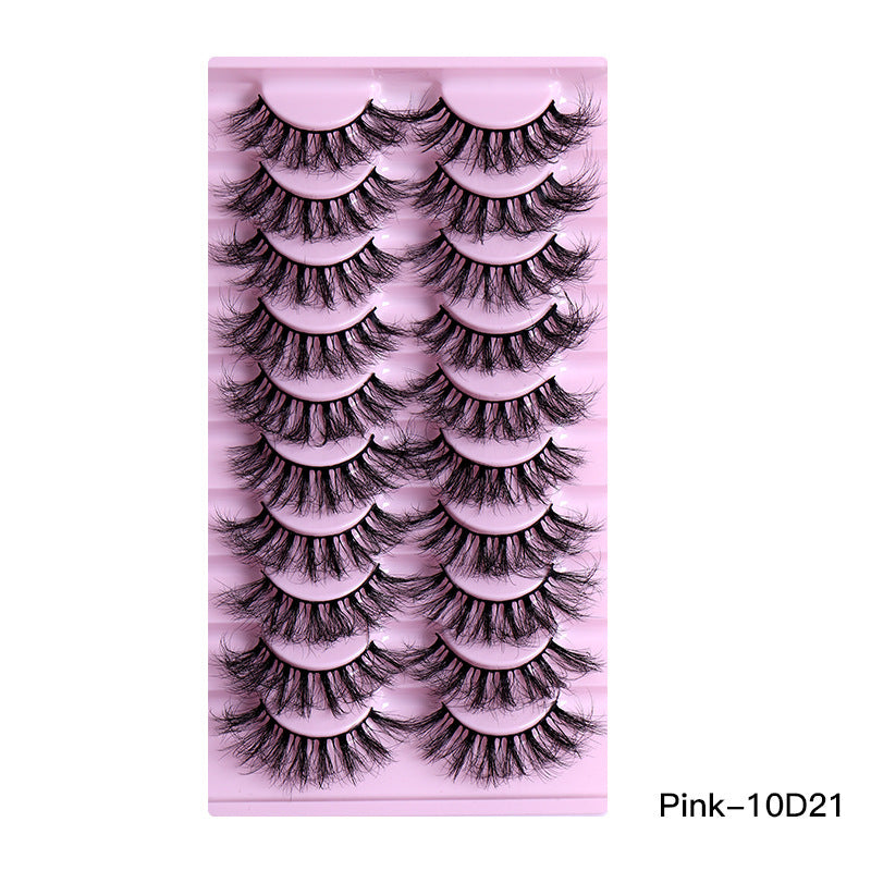 10 Pairs of Natural Thick Curly Eyelashes - Soft & Voluminous