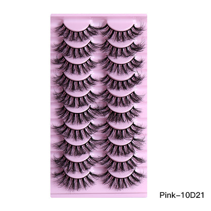 10 Pairs of Natural Thick Curly Eyelashes - Soft & Voluminous