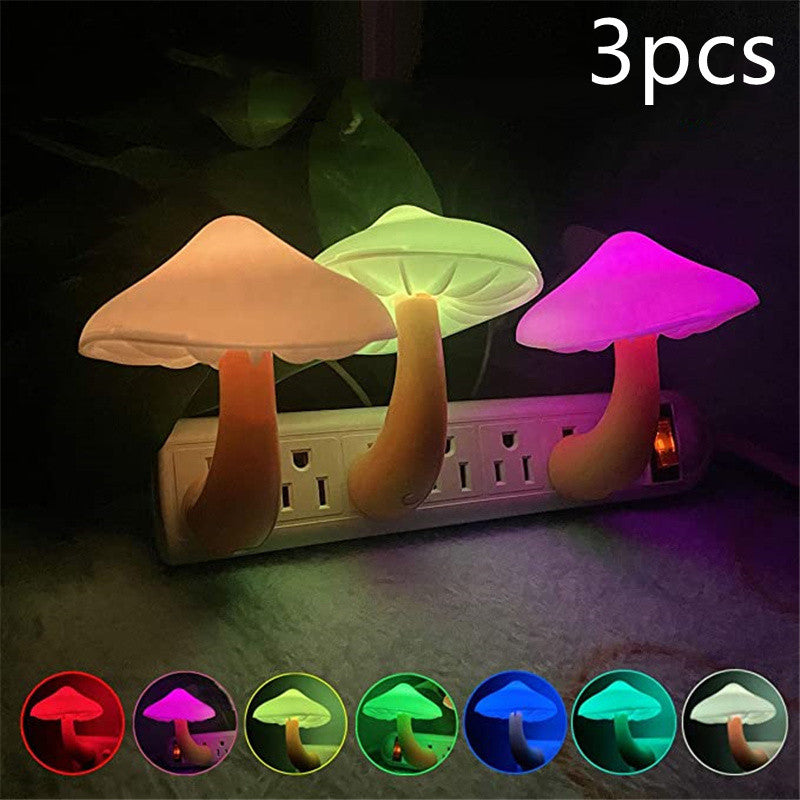 LED Mushroom Night Light – Plug-In Sensor Lamp with Warm White Glow