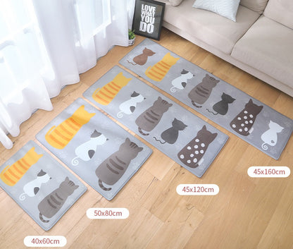 Printed Kitten Anti-Skid Mat Carpet – Cute and Functional Floor Rug for Cat Lovers