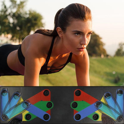 9-in-1 Color-Coded Push-Up Board – Multifunctional Home Workout System for Upper Body Training