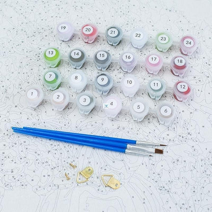 Abstract DIY Painting by Numbers – Frame and Acrylic Paint Set for Home Decor