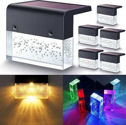 Waterproof RGB LED Solar Step & Fence Light – IP65 Outdoor Decorative Lighting with Dual Modes