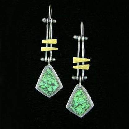 Elegant Turquoise Drop Earrings – Long Statement Style for Women