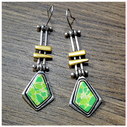 Elegant Turquoise Drop Earrings – Long Statement Style for Women