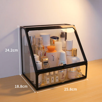 Dust-Proof Desktop Cosmetic Storage Box – Elegant Makeup Organizer with Drawers
