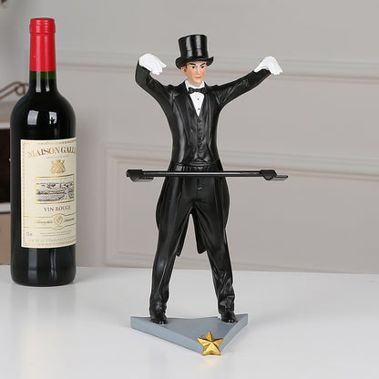 Elegant Resin Wine Rack Décor – Artistic Wine Cabinet Ornament