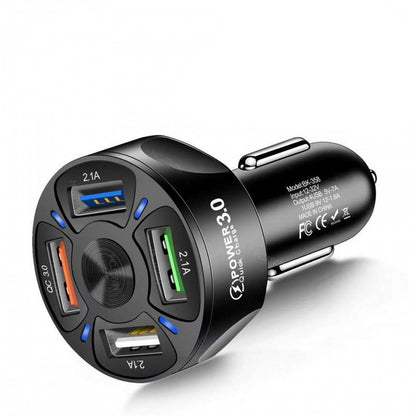 Fast Charge Car Charger – 4 Port Mobile Phone Charger for Cars