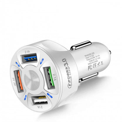 Fast Charge Car Charger – 4 Port Mobile Phone Charger for Cars