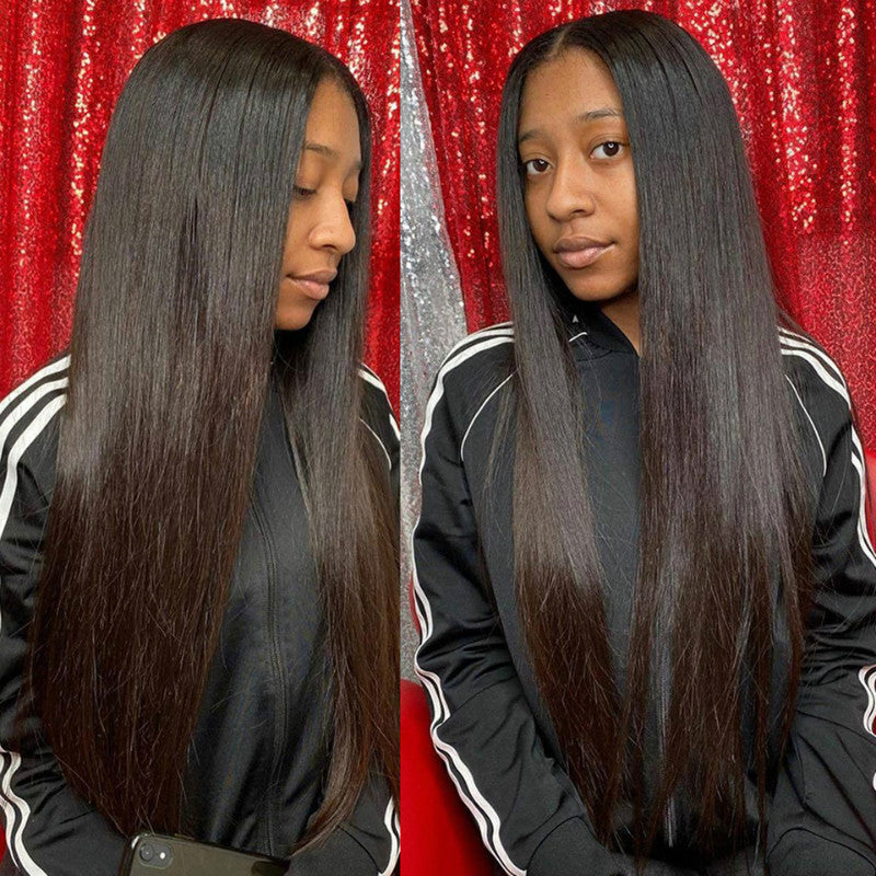 Women's Long Straight Synthetic Wig - African Fashion Style