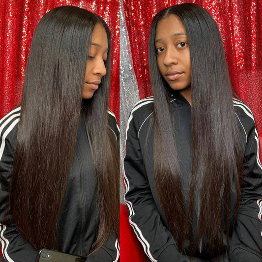 Women's Long Straight Synthetic Wig - African Fashion Style