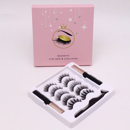Magnetic Eyelashes & Eyeliner Kit – Reusable 3D Faux Mink Lashes with Waterproof Magnetic Liner & Applicator