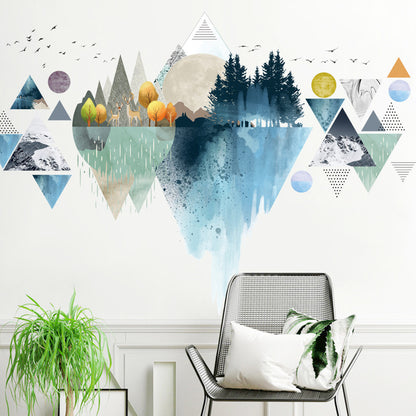 Nordic Triangle Dreamy Mountain Wall Stickers – Vinyl Decals for Living Room & Bedroom Decor