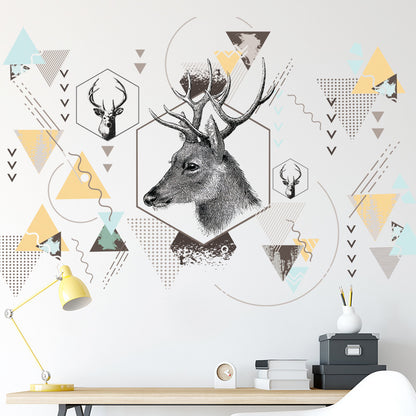 Nordic Triangle Dreamy Mountain Wall Stickers – Vinyl Decals for Living Room & Bedroom Decor