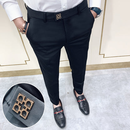 Men’s Slim Fit Elastic Leisure Trousers – Comfortable & Stylish Everyday Pants