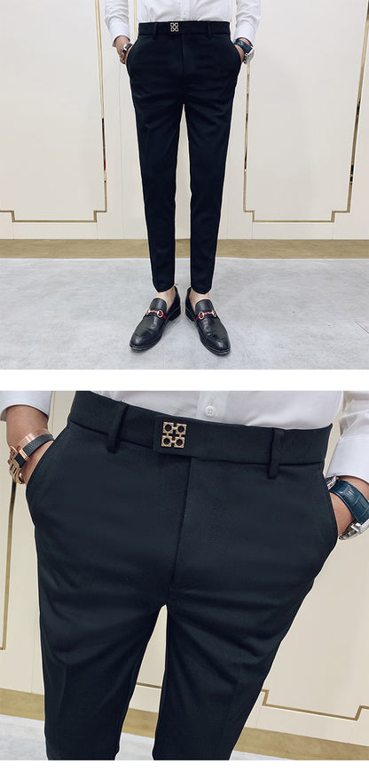 Men’s Slim Fit Elastic Leisure Trousers – Comfortable & Stylish Everyday Pants