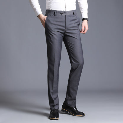 Business Casual Straight Leg Suit Trousers – Men’s Slim Fit Office Pants